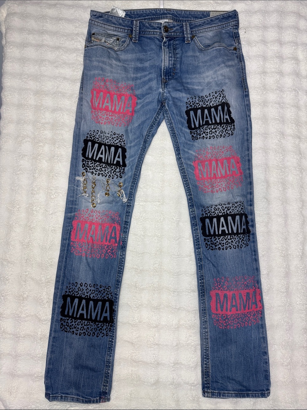 DIESEL THAVAR Custom "MAMA" Jeans Size 33 x 32